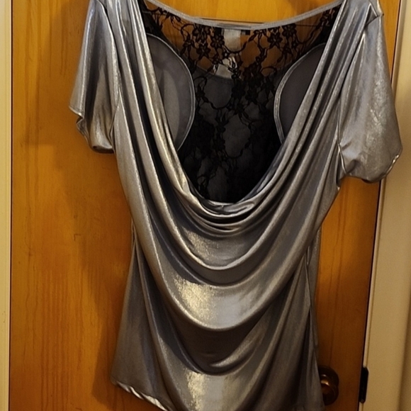 Deb Tops - Silver with lace back design
